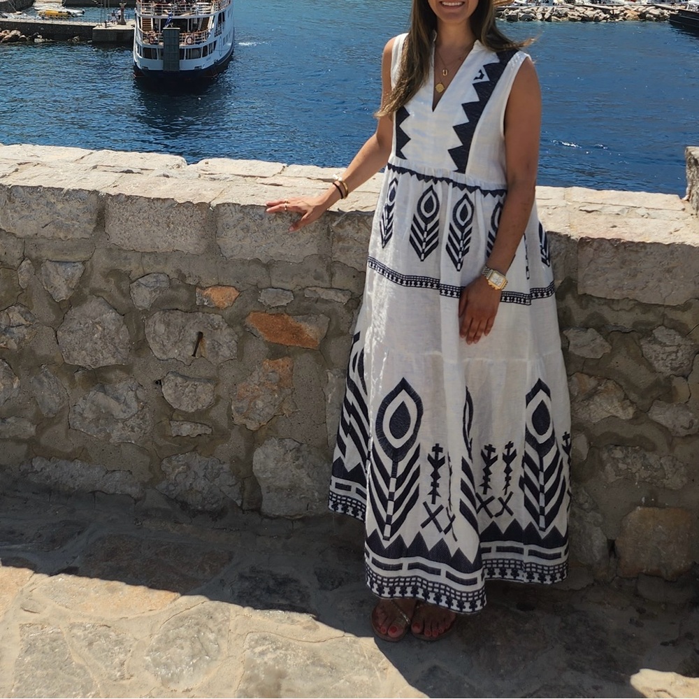Greek Archaic Kori Maxi Linen Dress
